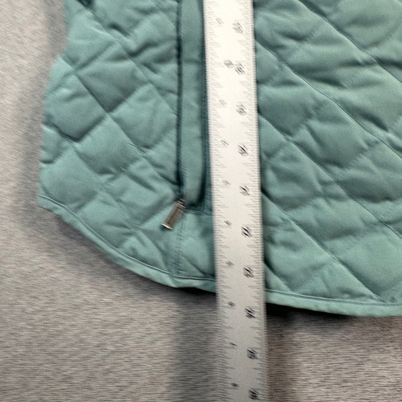 Eddie Bauer Quilted Goose Down Vest Womans M Teal Blue Insulated Zip Front - Picture 4 of 10